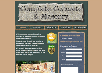 Complete Concrete & Masonry Website